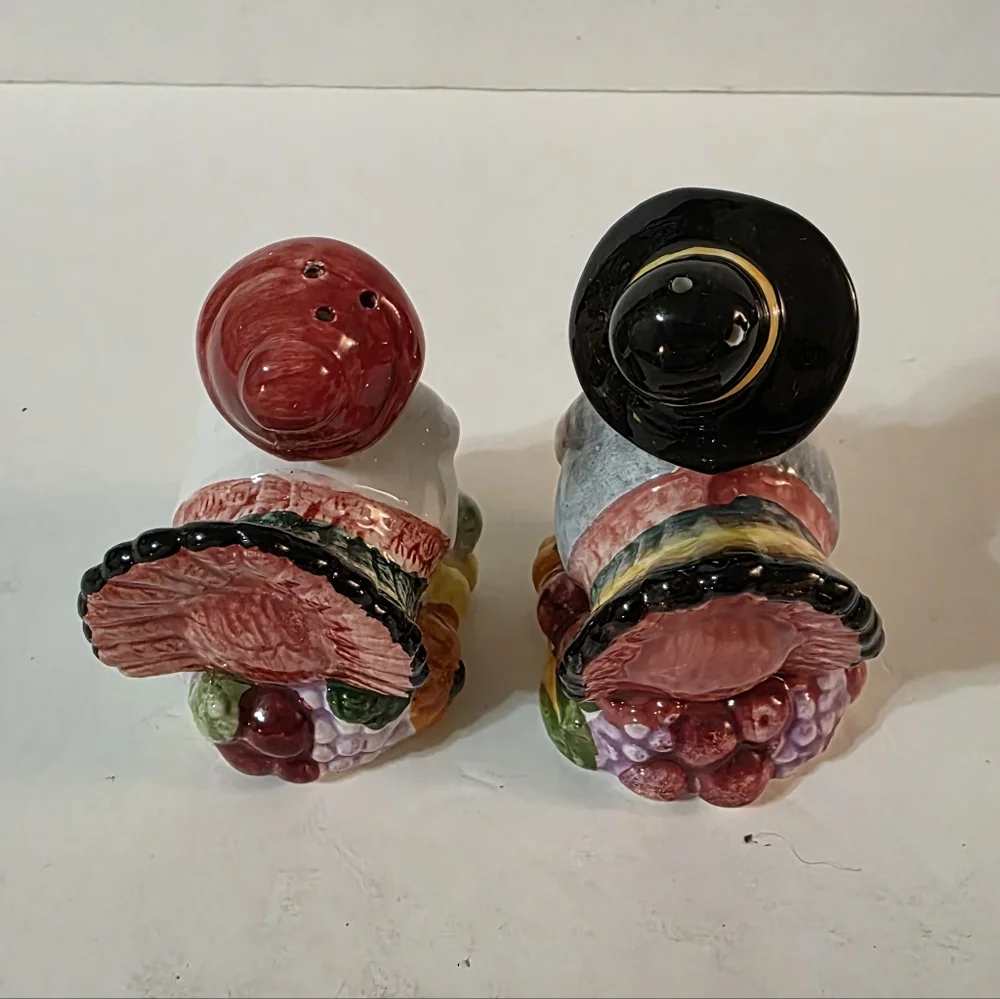 Goofy Turkey Harvest Salt Pepper Shaker Set Thanksgiving Fall Harvest  #242